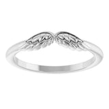 14K White Gold Stackable Angel Wings Ring