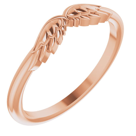 14K Rose Stackable Angel Wings Ring