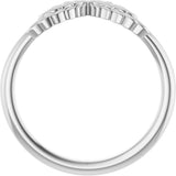14K White Gold Stackable Angel Wings Ring