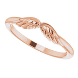 14K Rose Stackable Angel Wings Ring