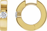 14K Yellow Gold 1/3 CTW Natural Diamond 15 mm Hinged Huggie Hoop Earrings