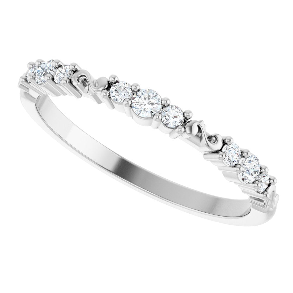 14K White Gold 1/6 CTW Natural Diamond Anniversary Band