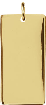 14K Yellow Gold Be Posh® Engravable Rectangle Pendant