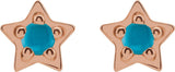 14K Rose Natural Turquoise Petite Star Earrings