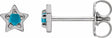 Sterling Silver Natural Turquoise Petite Star Earrings