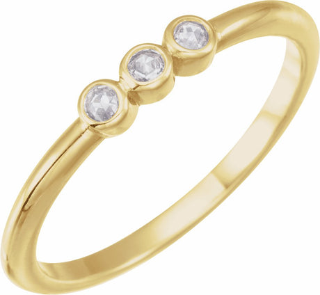 14K Yellow .09 CTW Rose-Cut Natural Diamond Stackable Ring