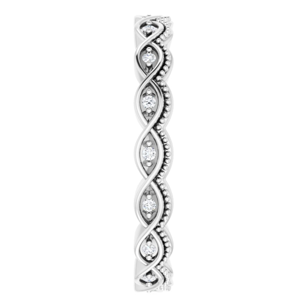 14K White .06 CTW Natural Diamond Eternity Band Size 7