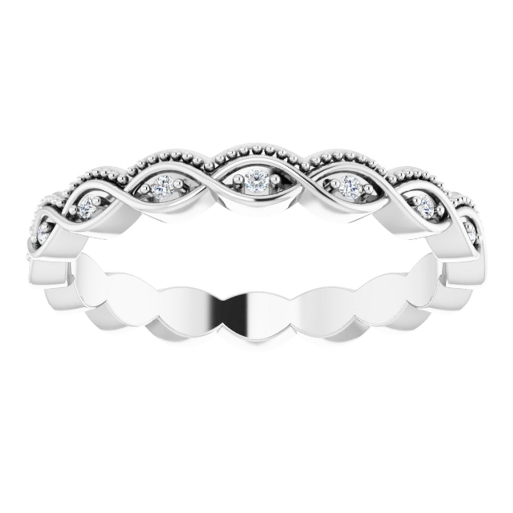14K White .06 CTW Natural Diamond Eternity Band Size 7