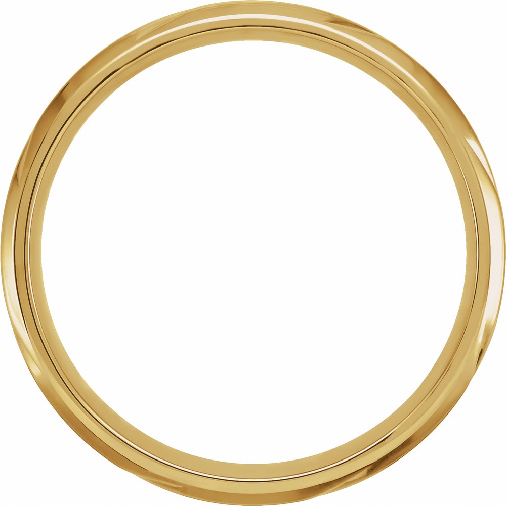 14K Yellow Gold 6 mm Diagonal Grooved Flat Band Size 10