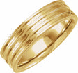 14K Yellow Gold Grooved Band