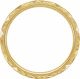 14K Yellow Gold 2.5 mm Diamond Faceted Band Size 6
