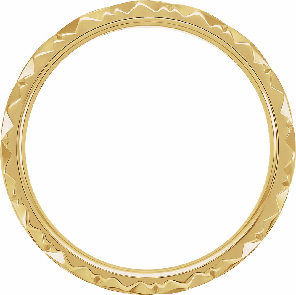 14K Yellow Gold 2.5 mm Diamond Faceted Band Size 4