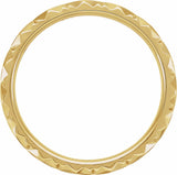 14K Yellow Gold 2.5 mm Diamond Faceted Band Size 4