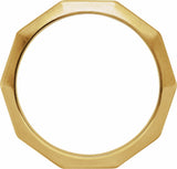 14K Yellow Gold 3 mm Geometric Flat Band Size 7
