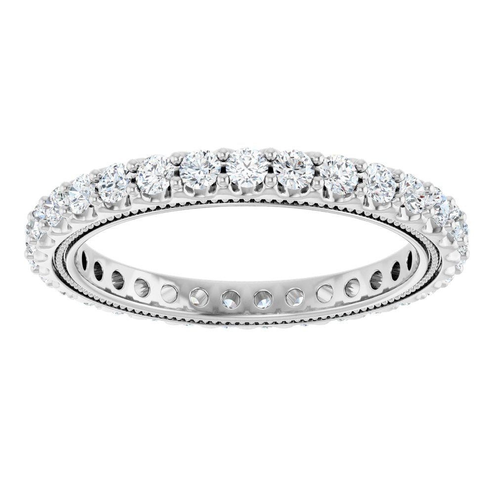 14K White 9/10 CTW Lab-Grown Diamond Eternity Band Size 7