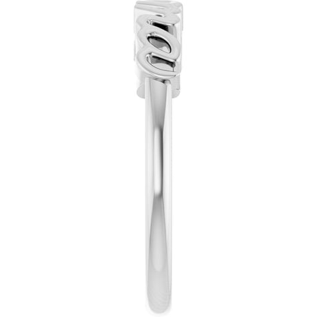 14K White Gold Mama Ring 