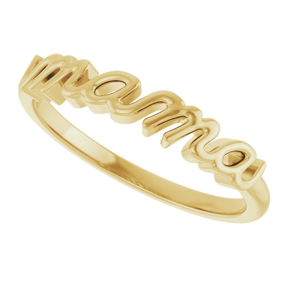 14K Yellow Gold Mama Ring 