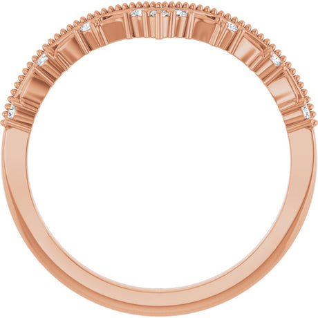 14K Rose Gold .08 CTW Natural Diamond Contour Band