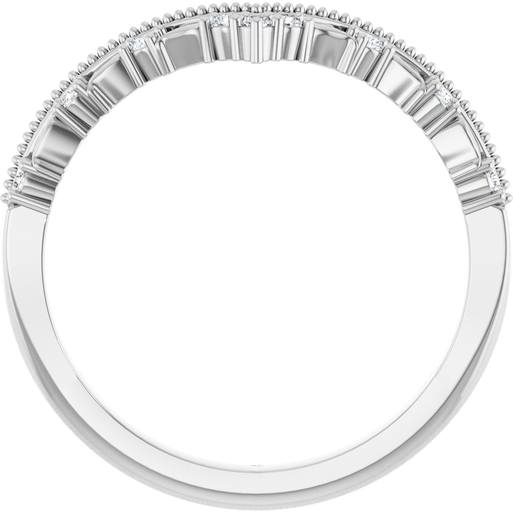 14K White Gold .08 CTW Lab-Grown Diamond Contour Band