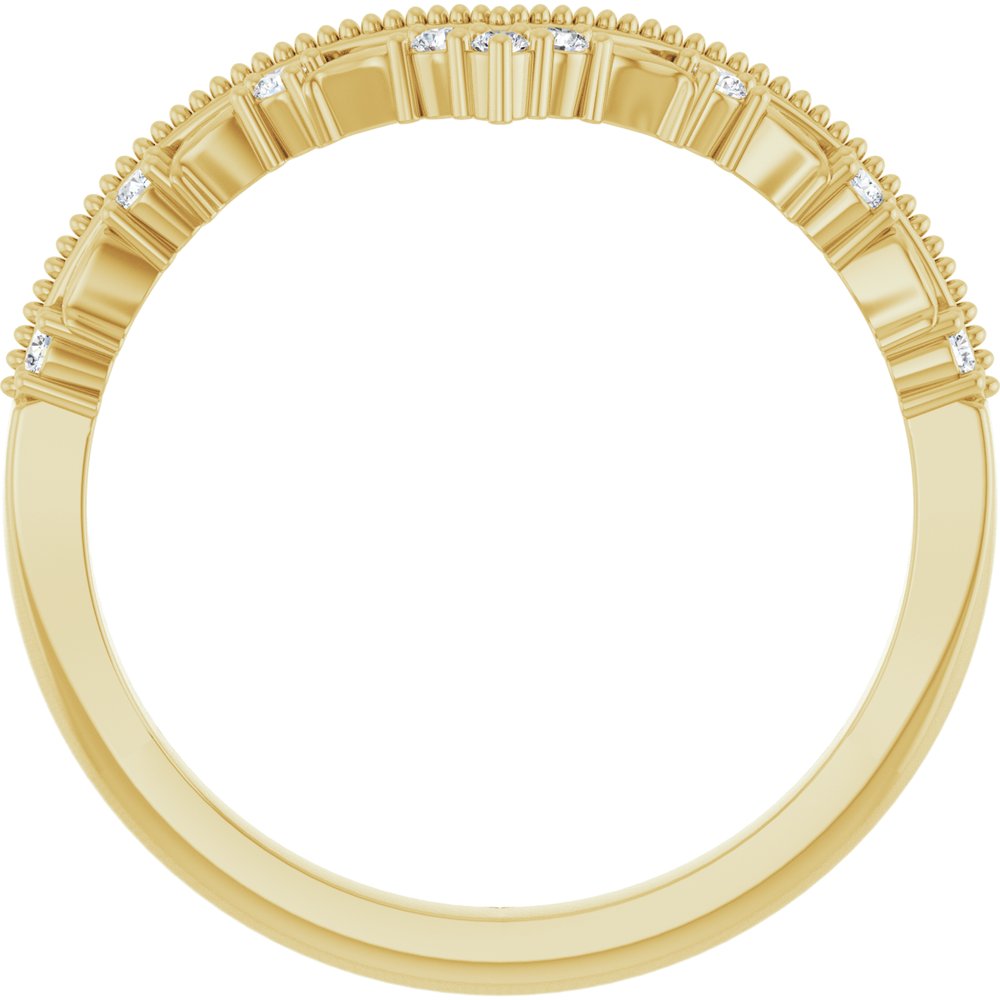 14K Yellow Gold .08 CTW Natural Diamond Contour Band