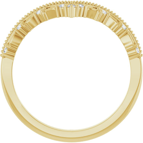 14K Yellow Gold .08 CTW Natural Diamond Contour Band