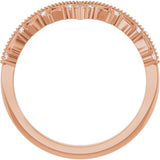 14K Rose Gold .08 CTW Natural Diamond Contour Band