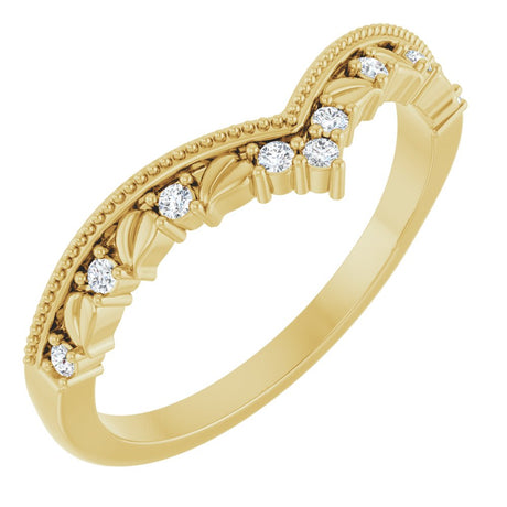 14K Yellow .08 CTW Natural Diamond Contour Band