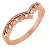14K Rose Gold .08 CTW Natural Diamond Contour Band
