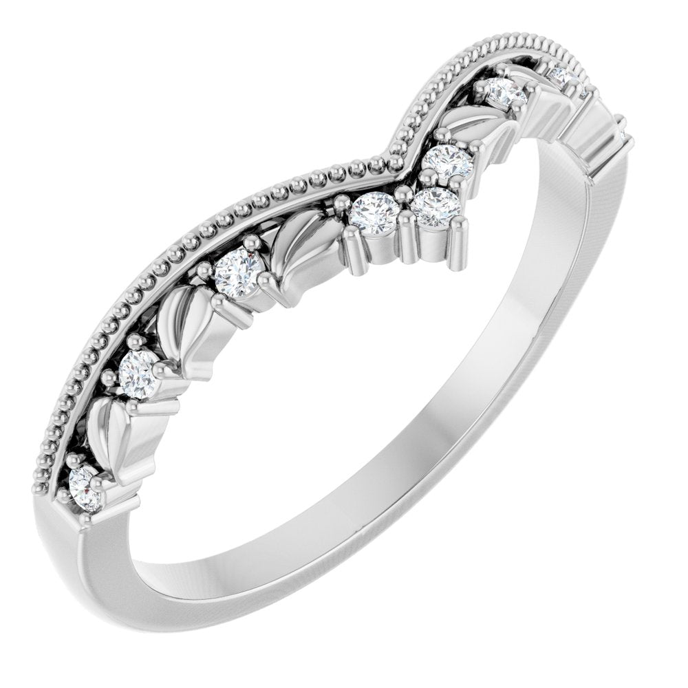 Platinum .08 CTW Lab-Grown Diamond Contour Band