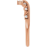 14K Rose Gold .08 CTW Natural Diamond Contour Band