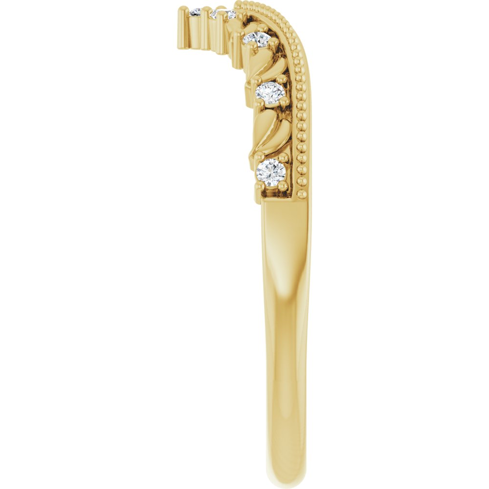 14K Yellow .08 CTW Natural Diamond Contour Band