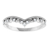 14K White .08 CTW Natural Diamond Contour Band