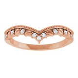 14K Rose Gold .08 CTW Natural Diamond Contour Band