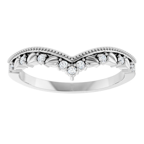 14K White Gold .08 CTW Lab-Grown Diamond Contour Band