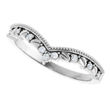 14K White .08 CTW Lab-Grown Diamond Contour Band