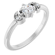 14K White Gold 1/6 CTW Rose-Cut Natural Diamond Stackable Ring