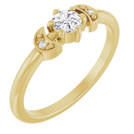 14K Yellow Gold 1/6 CTW Rose-Cut Natural Diamond Stackable Ring