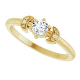 14K Yellow Gold 1/6 CTW Rose-Cut Natural Diamond Stackable Ring
