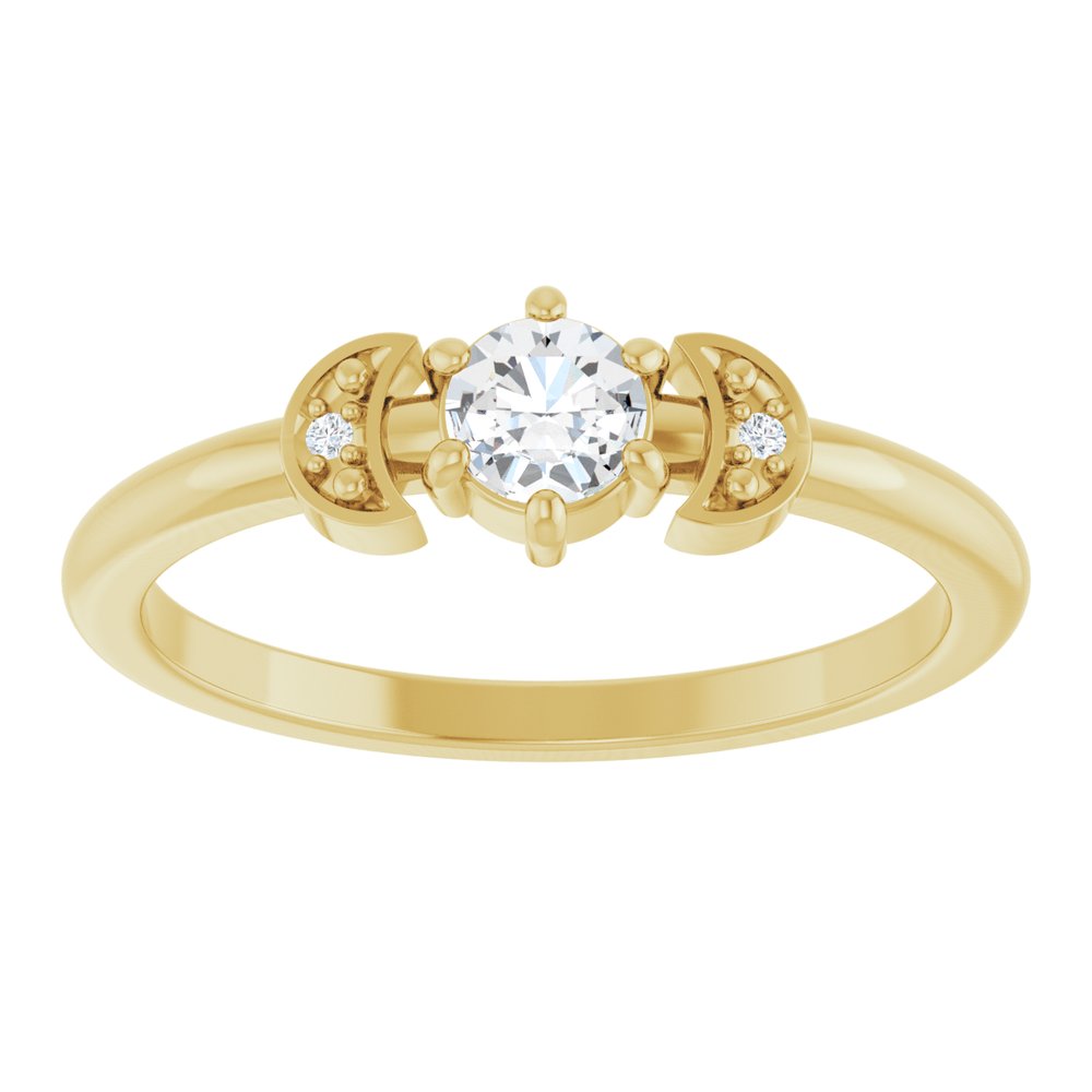 14K Yellow Gold 1/6 CTW Rose-Cut Natural Diamond Stackable Ring