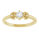 14K Yellow Gold 1/6 CTW Rose-Cut Natural Diamond Stackable Ring