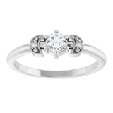 14K White Gold 1/6 CTW Rose-Cut Natural Diamond Stackable Ring