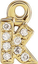 14K Yellow Petite Pavé™ .02 CTW Natural Diamond Initial K Dangle