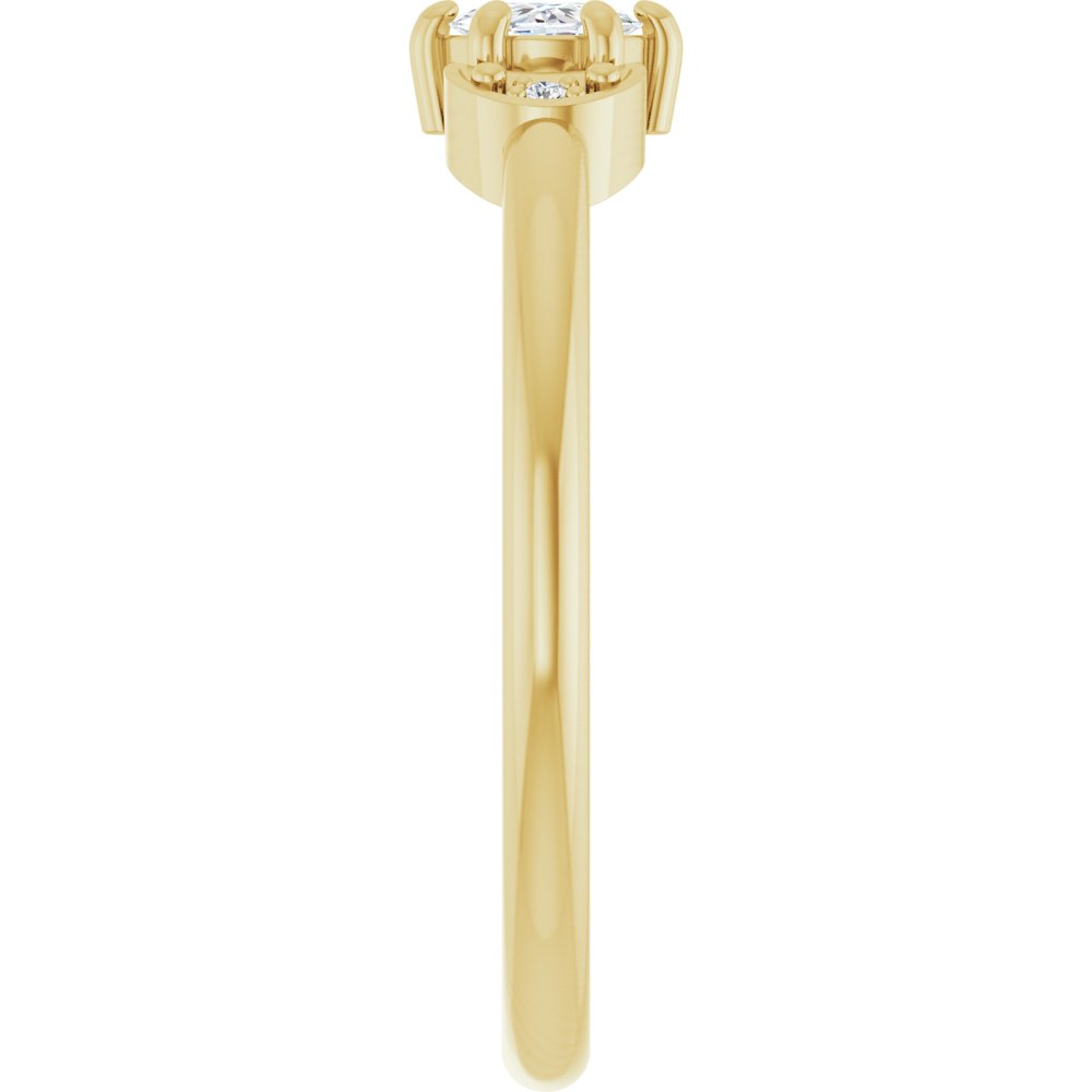 14K Yellow Gold 1/6 CTW Rose-Cut Natural Diamond Stackable Ring