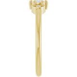 14K Yellow Gold 1/6 CTW Rose-Cut Natural Diamond Stackable Ring