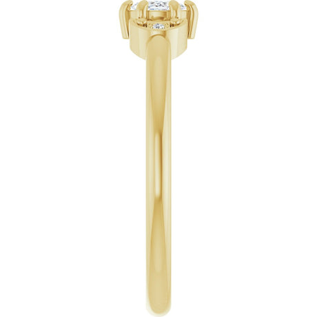 14K Yellow Gold 1/6 CTW Rose-Cut Natural Diamond Stackable Ring