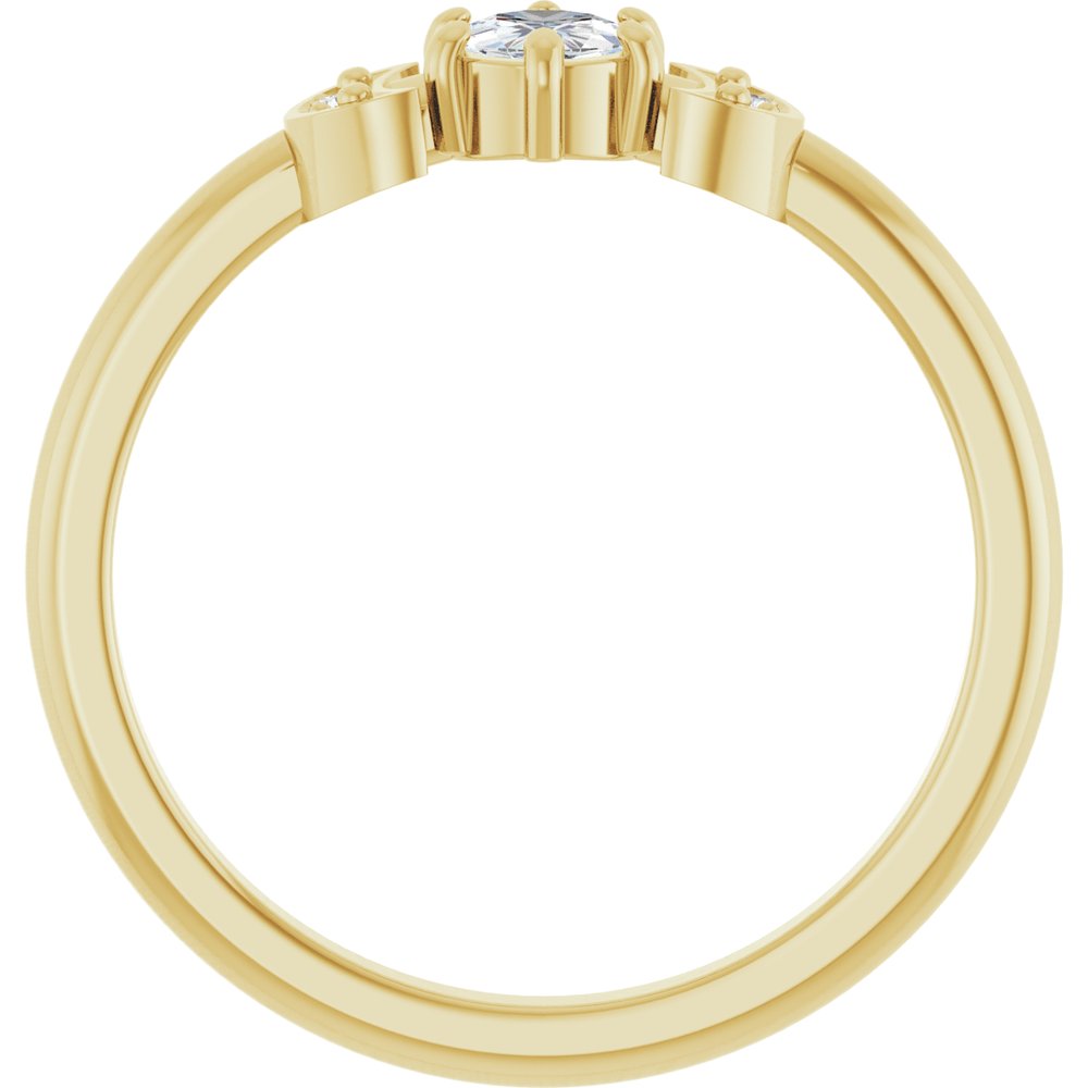 14K Yellow Gold 1/6 CTW Rose-Cut Natural Diamond Stackable Ring