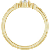 14K Yellow Gold 1/6 CTW Rose-Cut Natural Diamond Stackable Ring