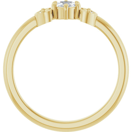 14K Yellow Gold 1/6 CTW Rose-Cut Natural Diamond Stackable Ring