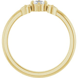 14K Yellow Gold 1/6 CTW Rose-Cut Natural Diamond Stackable Ring