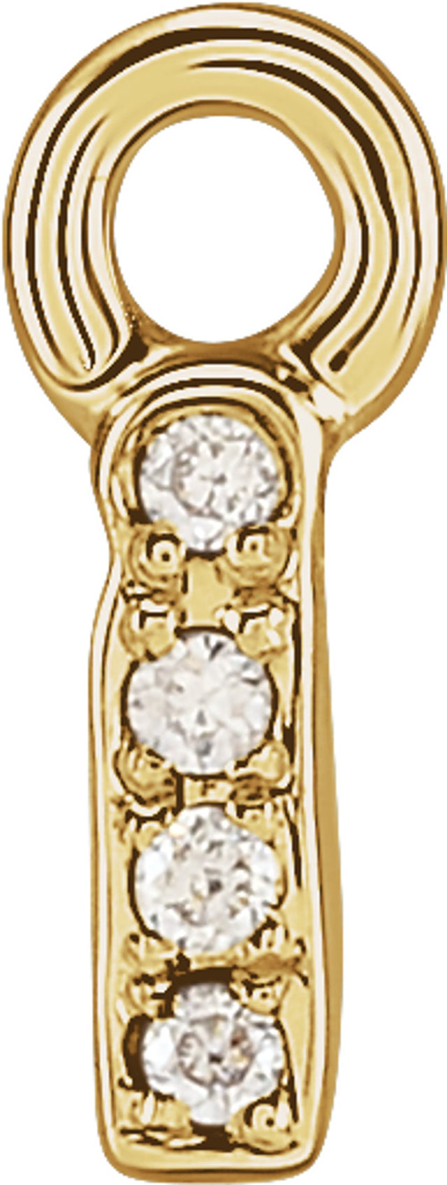 14K Yellow Petite Pavé™ .01 CTW Natural Diamond Initial I Dangle